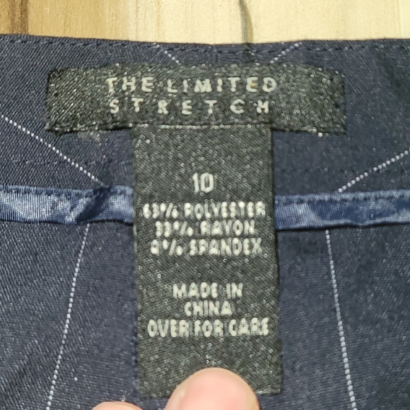The Limited Stretch Blk Pinstriped Wide Leg Dress Pants EUC - Picture 3 of 13